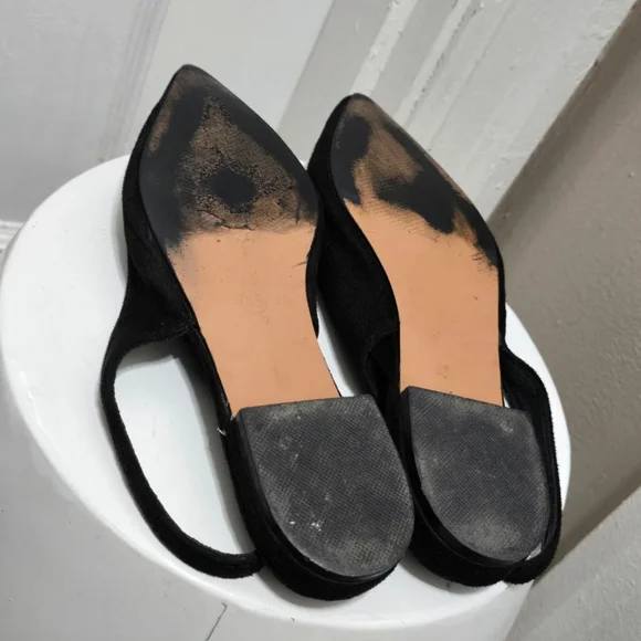 Balenciaga BB Velvet Slingback Pointy Toe Black Flats - Picture 10 of 10